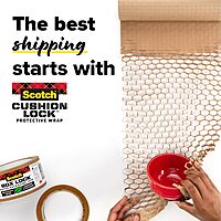 Scotch Cushion Lock Protective Wrap, 12 in. x 30 ft., Replaces Plastic Bubble, Cushions and Conforms to Secure and Protect