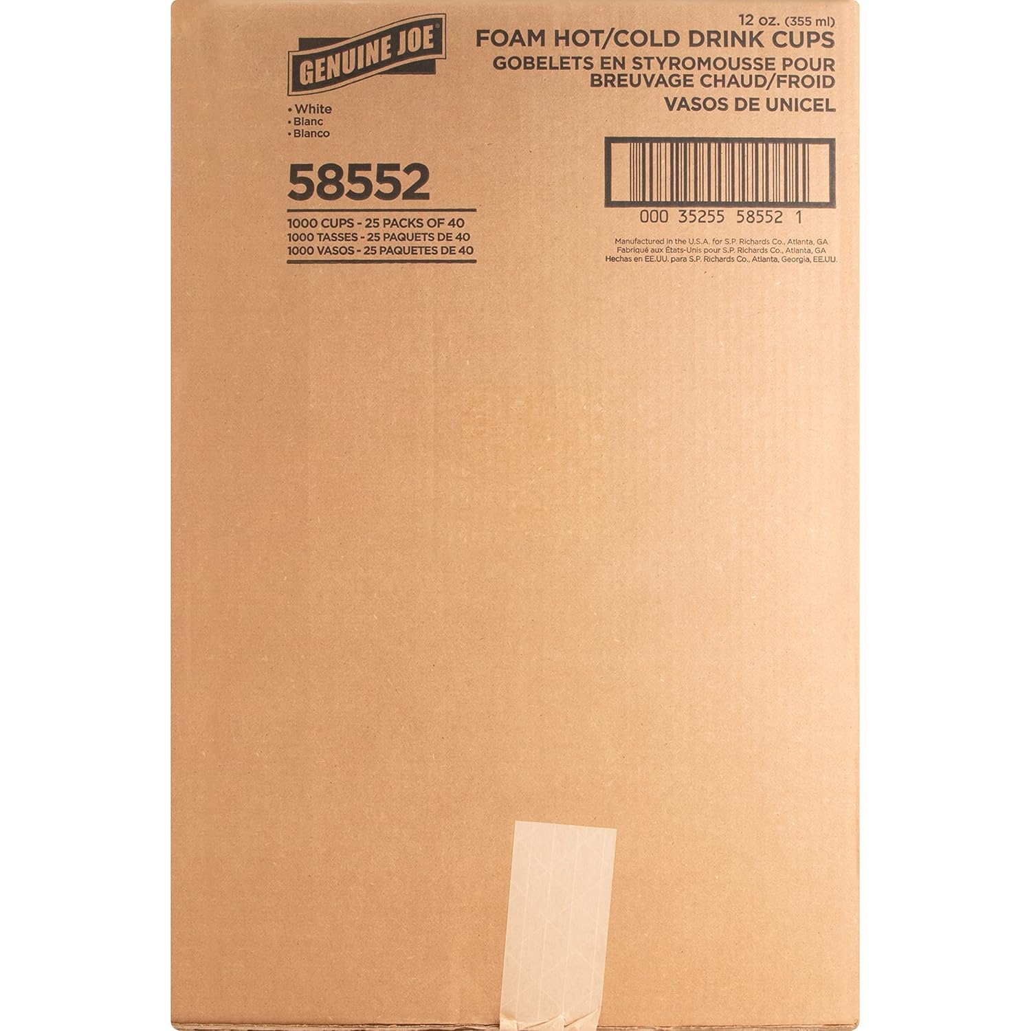 Genuine Joe Hot/Cold 12oz Foam Cups (Pack of 1000)