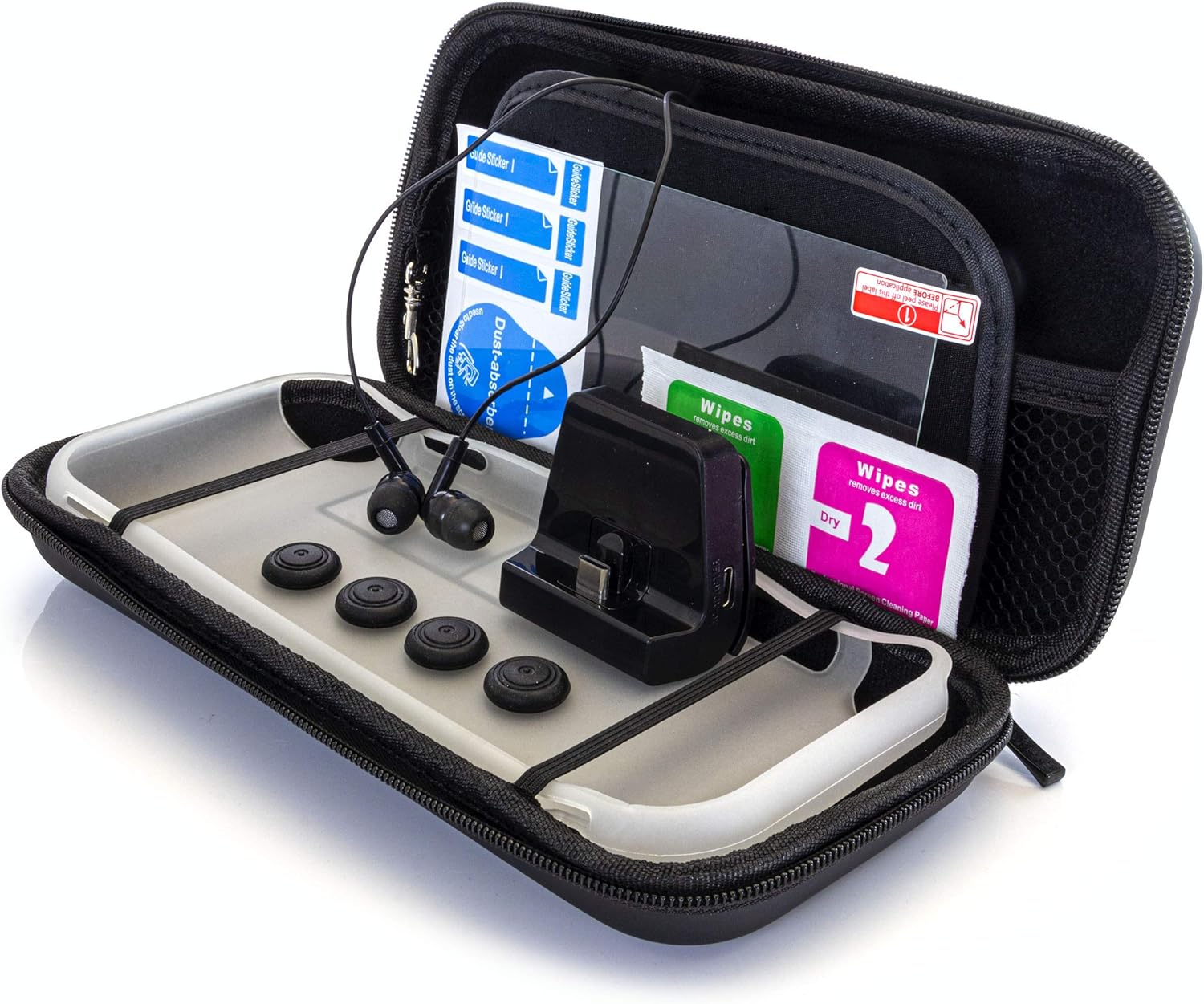 GameFitz 11-in-1 Accessories Kit For Nintendo Switch Lite, Black