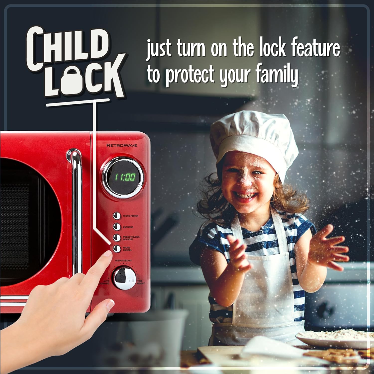 Nostalgia Retro Countertop Microwave Oven