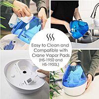 CRANE Drop 4-in-1 Ultrasonic Cool Mist Top-Fill Humidifier with Sound Machine, Night Light & Aroma Tray