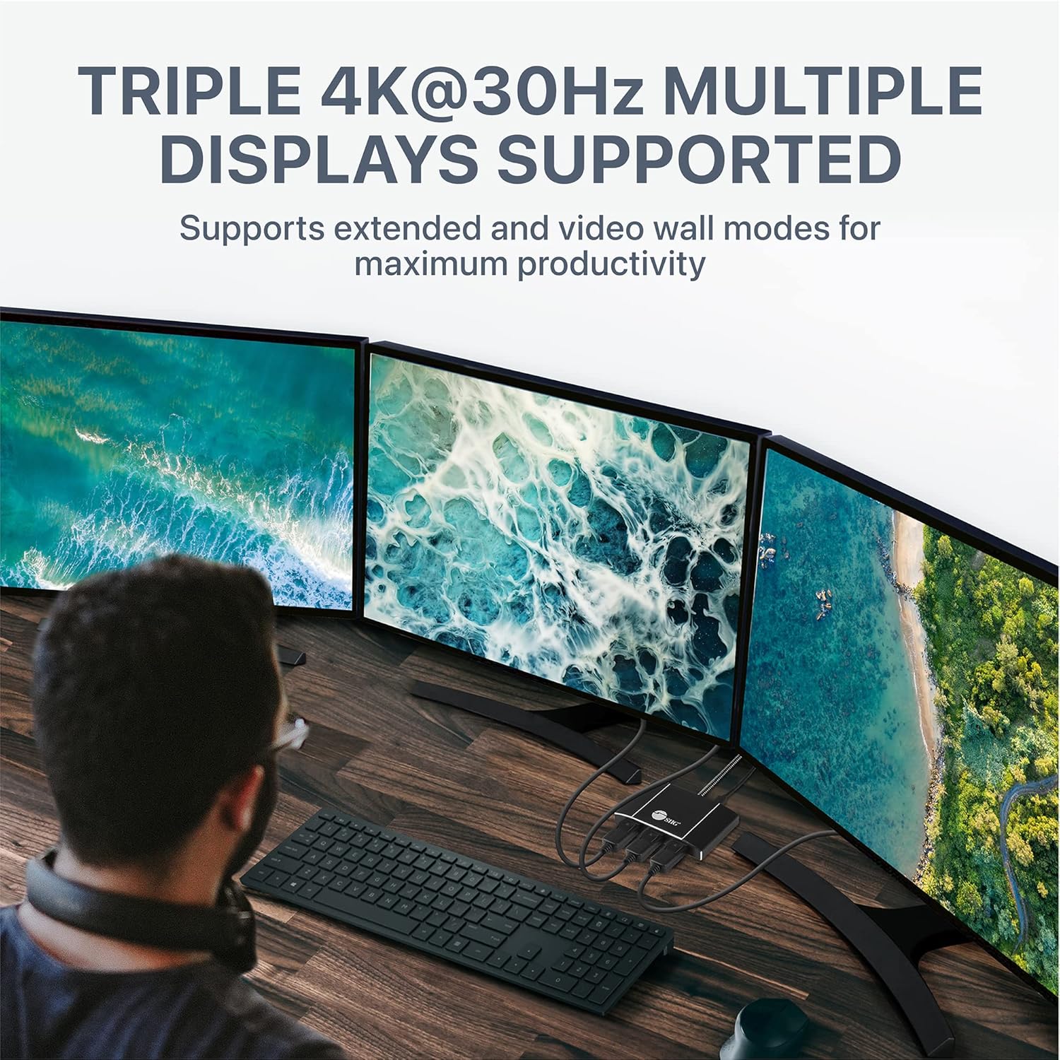 SIIG DisplayPort MST Hub Splitter (Multi-Stream Transport)