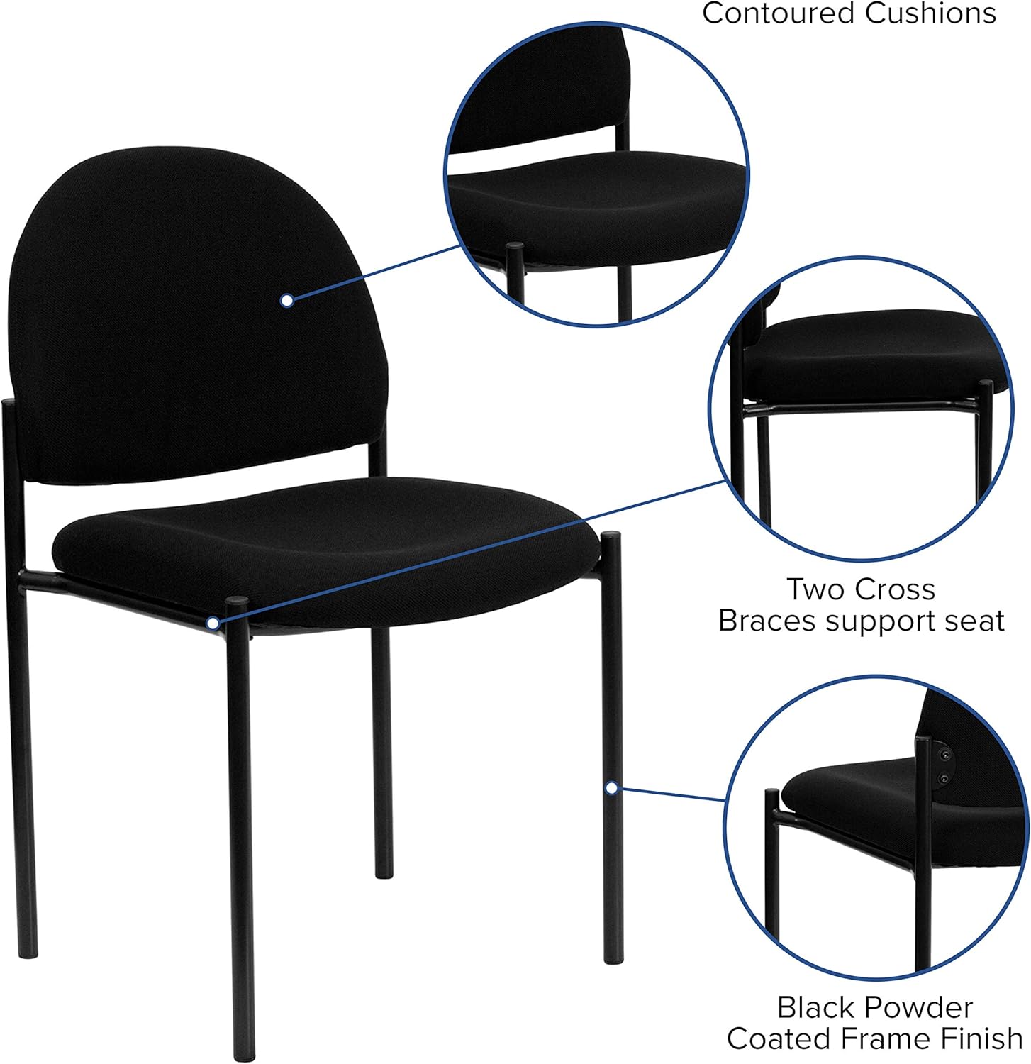 Flash Furniture Tania Comfort Stackable Side Reception Chair