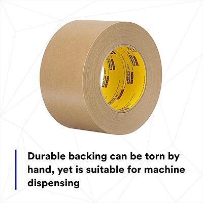 3M Flatback Tape 2517, General Purpose, Kraft Paper Backing, Immediate Initial Tack, Hand Tearable, Removes Easily
