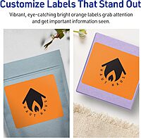 Avery Printable Rectangle Labels, Sure Feed Technology, 5" x 3.5", Bright Orange