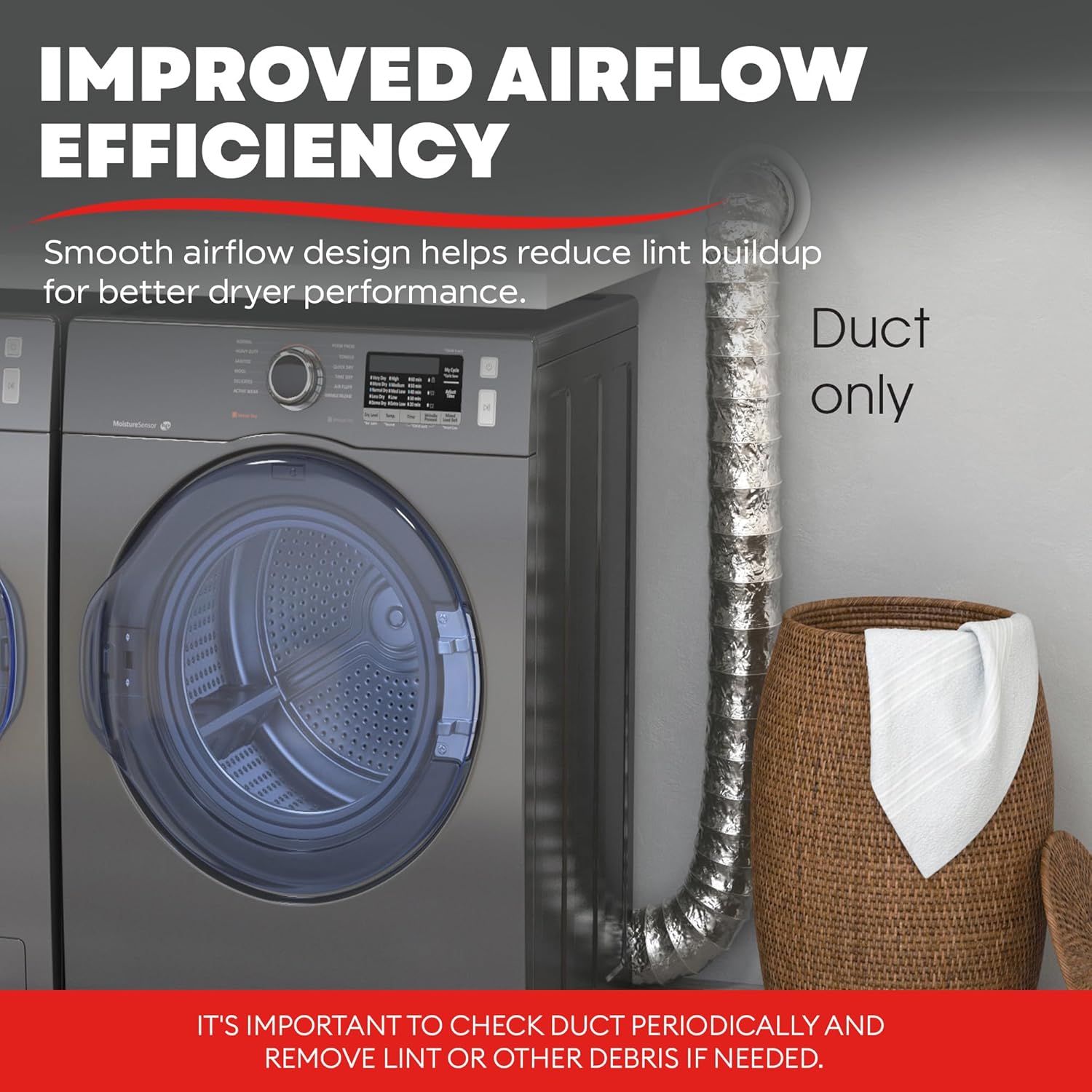 DEFLECTO Supurr-Flex 5-Ply 4in Aluminum Dryer Vent Duct