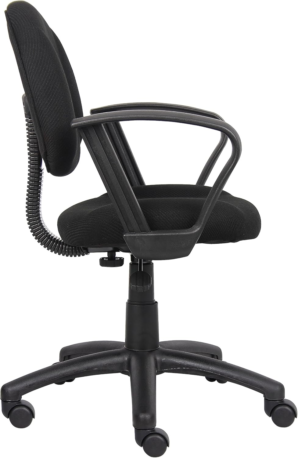 Boss Office Products Perfect Posture Delux Fabric Task Chair with Loop Arms in Black