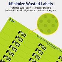 AVERY Printable Barbell Labels, Sure Feed Technology, 1/2" x 2-1/2", Bright Green