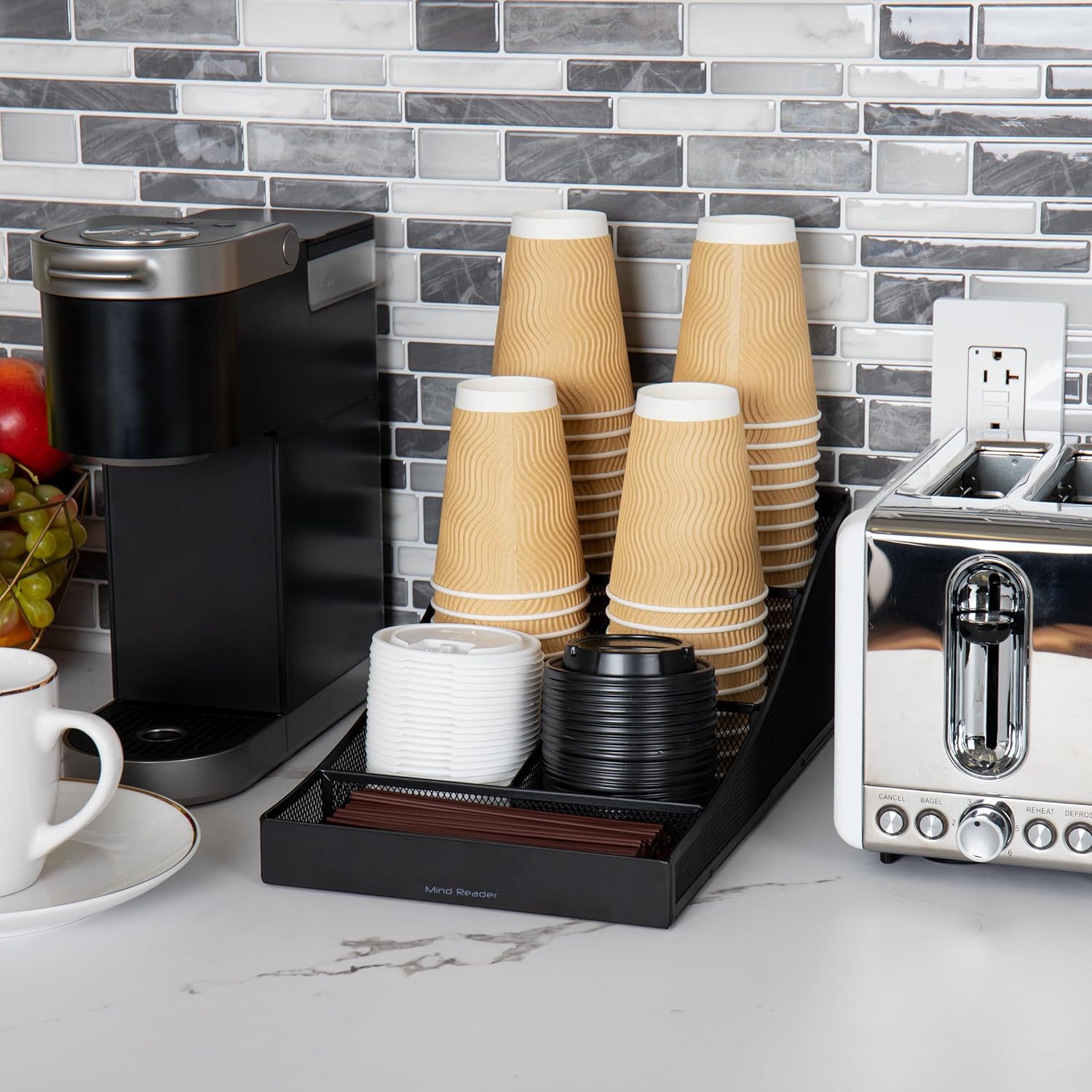 MIND READER 7-Compartment Countertop Condiment Organizer