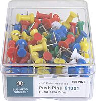 Sparco Pushpins, 3/8in, Assorted Colors, Box Of 100