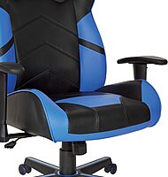 OSP Home Furnishings Vapor Ergonomic Adjustable High Back Faux Leather Gaming Chair with Coil Spring Seat and Integrated