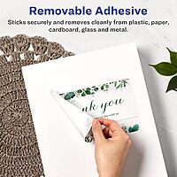 AVERY Matte White Removable Rectangle Labels, Sure Feed Technology, 5" x 8-1/8", Laser/Inkjet Printable