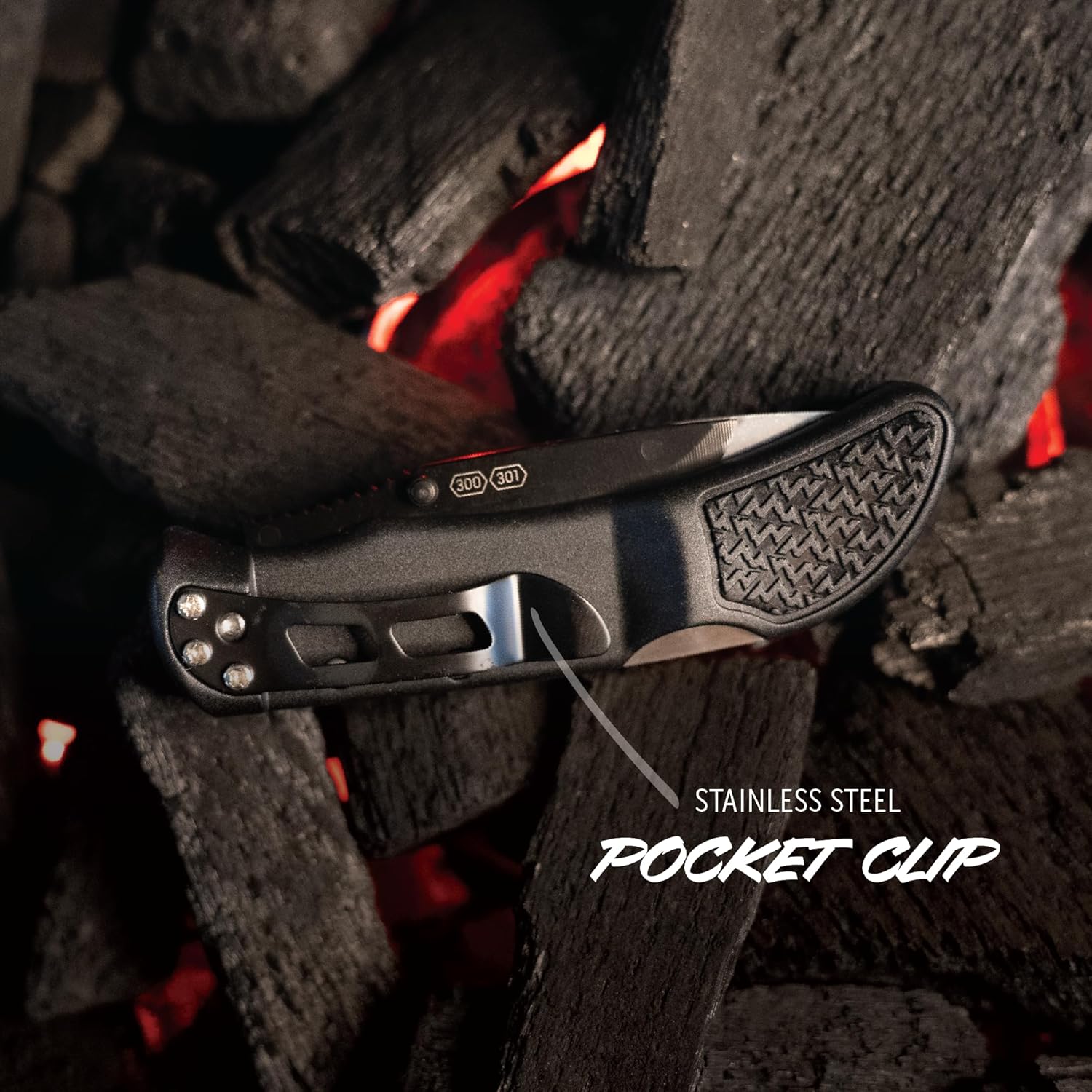 OUTDOOR EDGE Onyx EDC Folding Pocket Knife — Replaceable Blade System, Lockback and Pocket Clip