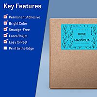 Avery Printable Rectangle Labels, Sure Feed Technology, 5" x 7", Bright Blue Labels, Laser/Inkjet Printable, 20 Total, Great for Shipping and Packaging 20 labels