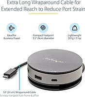 StarTech.com USB C Multiport Adapter - USB 3.1 Gen 2 10Gbps Type-C Mini Dock with 4K 60Hz HDMI/DisplayPort or 1080p VGA - 75W PD Passthrough, 3-Port USB Hub, GbE - Mobile Docking Station (DKT31CHDVCM)
