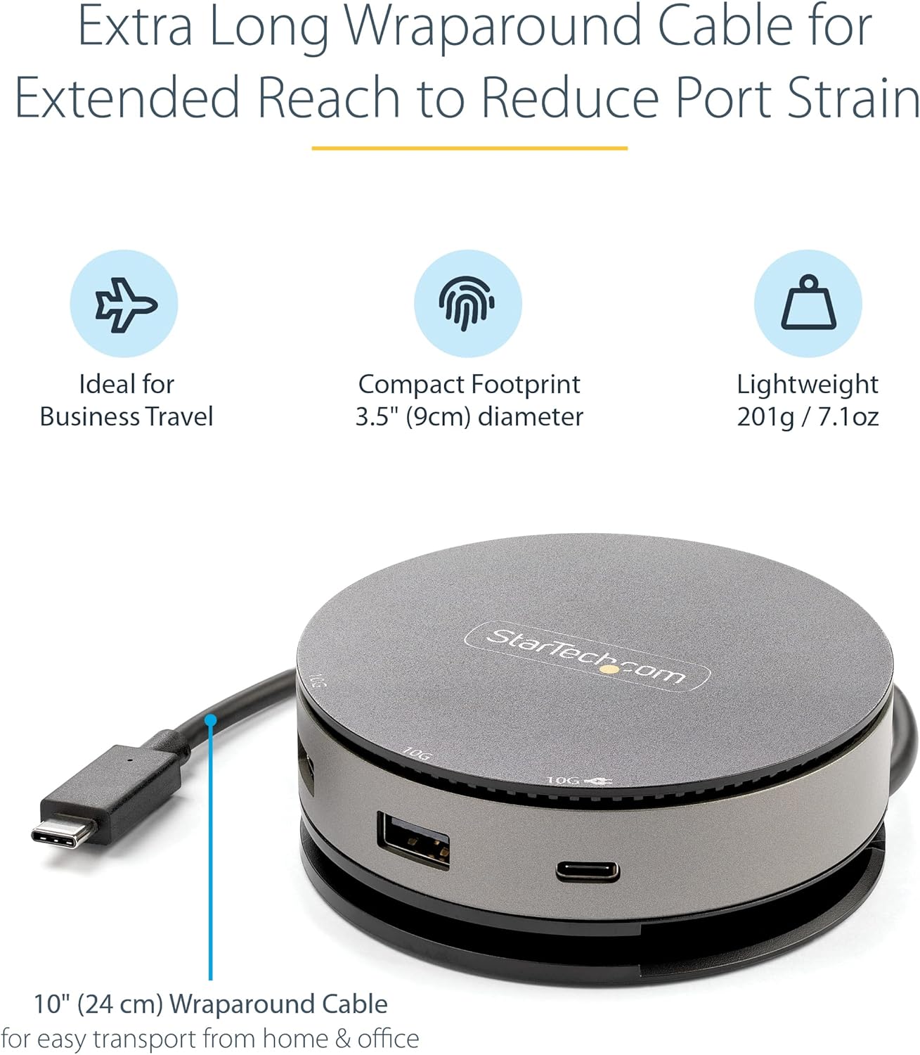 StarTech.com USB C Multiport Adapter - USB 3.1 Gen 2 10Gbps Type-C Mini Dock with 4K 60Hz HDMI/DisplayPort or 1080p VGA