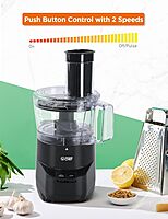 Commercial Chef 4-Cup 2-Speed Food Processor, Black