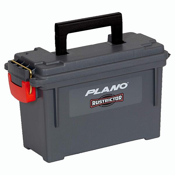 Plano Rustrictor Field Ammo Box .50 Caliber, Gray, All-Weather & Anti-Rust Ammo Storage Box, Medium Plastic Ammunition Box, Waterproof Ammo Can