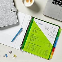 Avery Dividers for 3 Ring Binders, 8 Tab Plastic Binder Dividers, Pockets, Insertable Big Tabs, Multicolor, Extend Beyond Sheet Protectors, 1 Set (11903) Dividers 1 Set