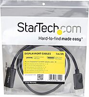 StarTech.com 3ft (1m) DisplayPort to HDMI Cable - 4K 30Hz - DisplayPort to HDMI Adapter Cable - DP 1.2 to HDMI Monitor Cable Converter - Latching DP Connector - Passive DP to HDMI Cord (DP2HDMM1MB)