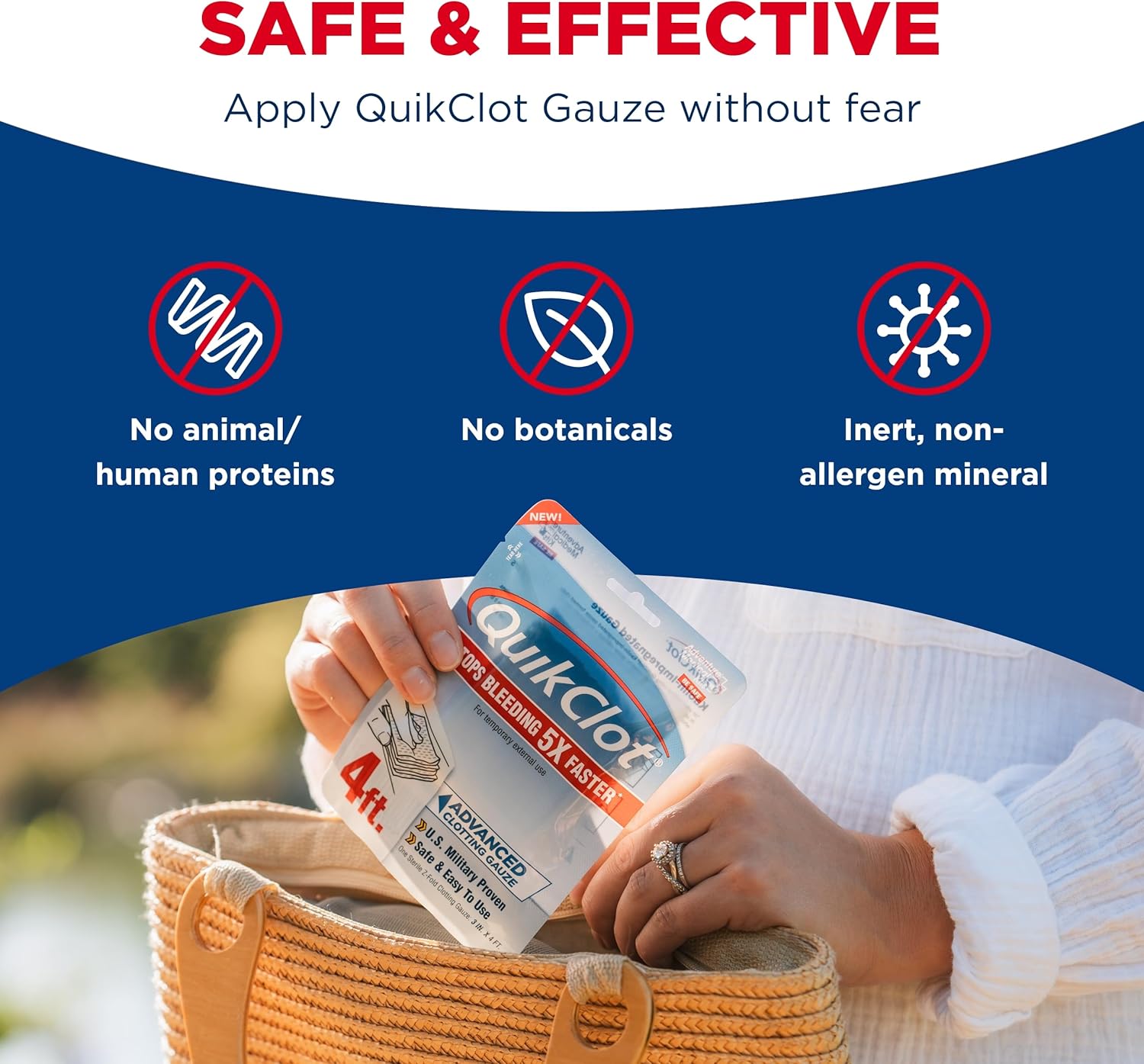 Adventure Medical Kits QuikClot Gauze - Flexible Hemostatic Medical Gauze for Emergency Survival or Disaster Preparedness