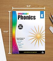 Spectrum Kindergarten Phonics Workbook, Ages 5 to 6, Kindergarten Phonics Workbooks, Letter Recognition, Alphabet Order