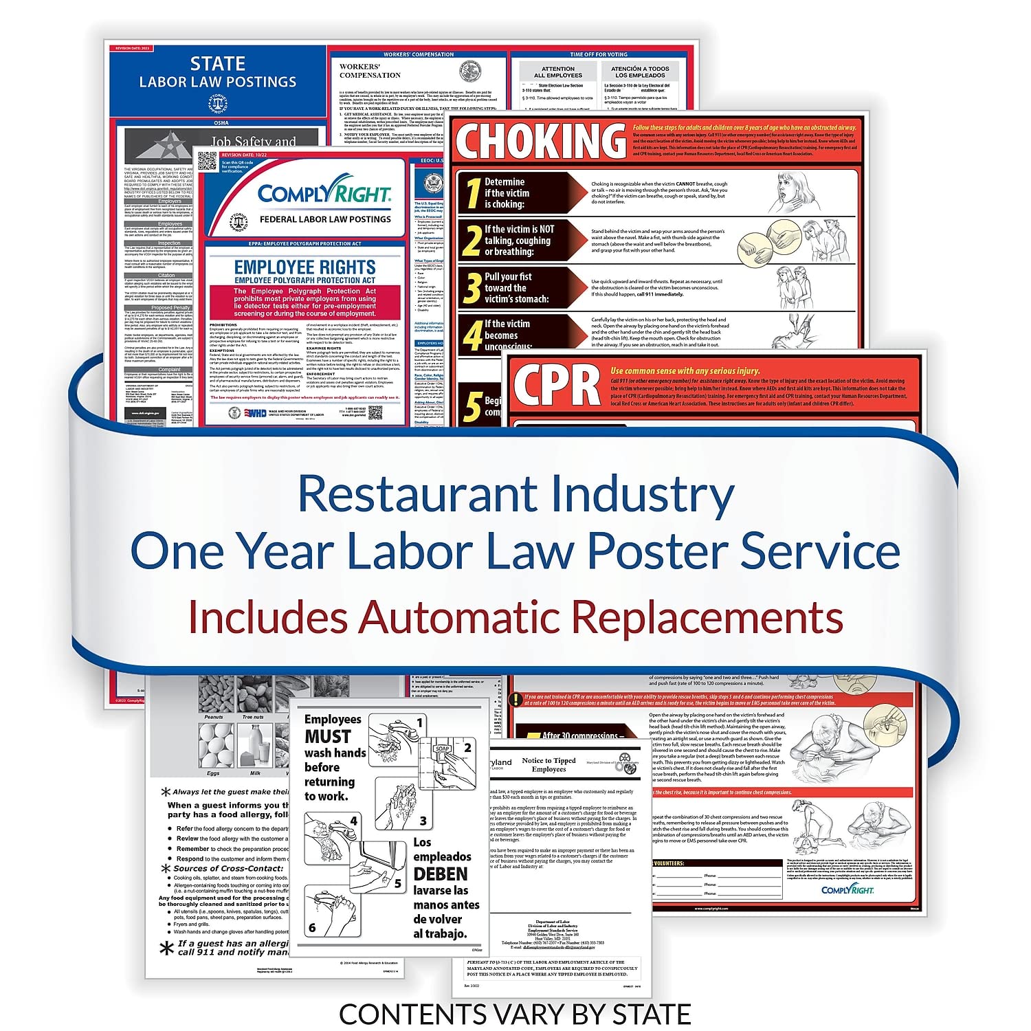 ComplyRight Federal, State and Restaurant (English) Labor Law 1-Year Poster Service, New Hampshire (U1200CRESTNH)
