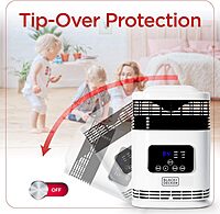 BLACK+DECKER Electric Heater, 360° Surround Portable Heater with Digital Controls & LED Display