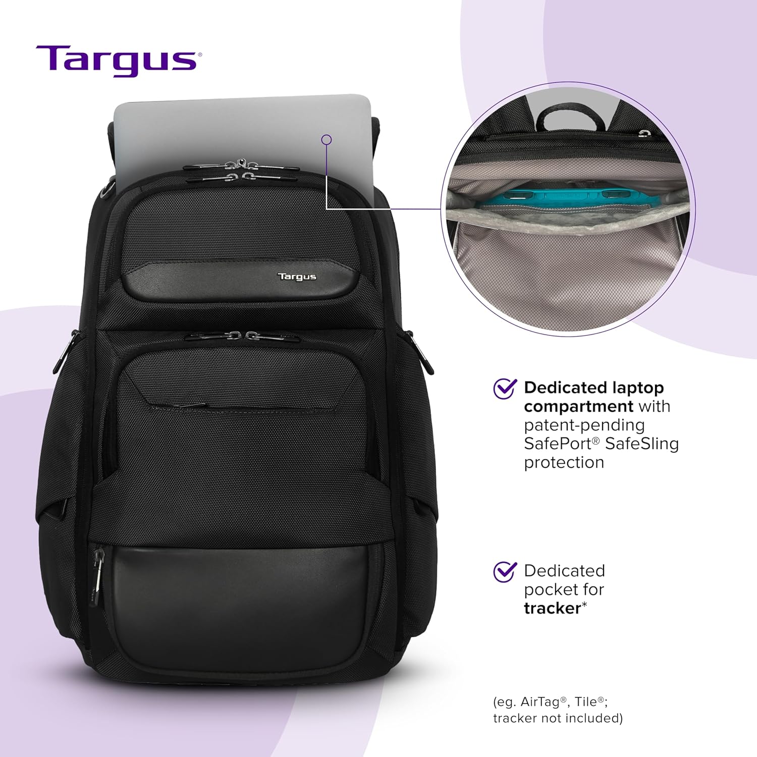 Targus 15-16 Inch Heritage Luxe Backpack, Professional Laptop Backpack with Padded Laptop Compartment