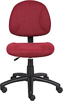 Boss Office Products Perfect Posture Delux Fabric Task Chair without Arms in Burgundy