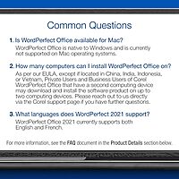 Corel WordPerfect Office 2021 PC Disc Office Suite