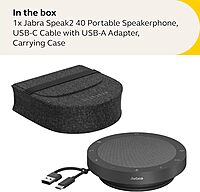 Jabra Speak2 40 Portable Speakerphone - 4 Noise-Cancelling Mics, USB-A/USB-C