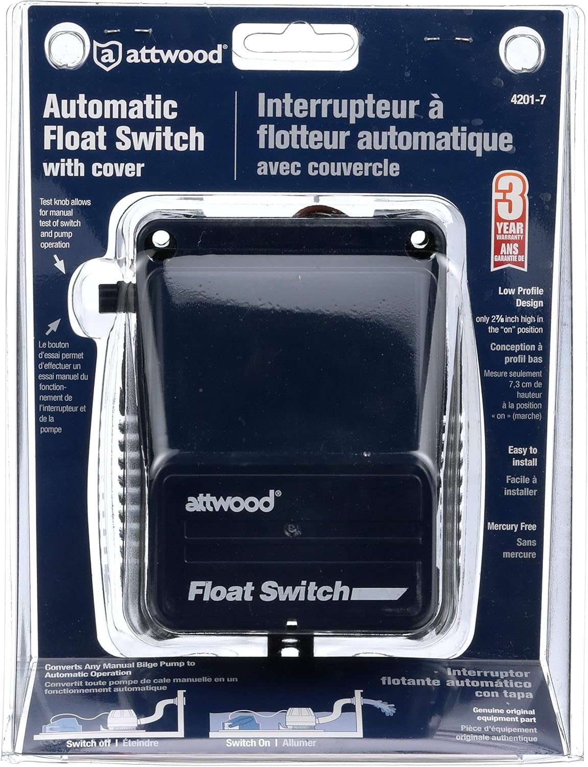 Attwood Automatic Float Switch w/Cover - 12V & 24V