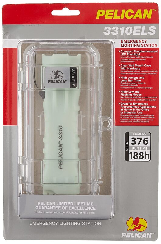 Pelican 3310ELS Emergency LED Flashlight with Case (Photo Luminescent Body)