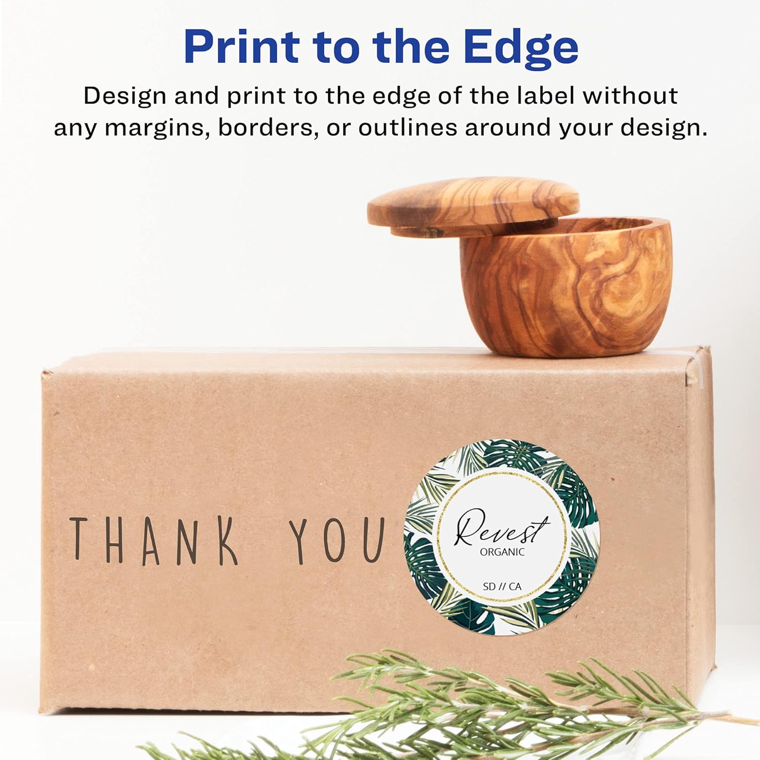 Avery Matte White Round Labels, Sure Feed Technology, 2.5" Diameter, 450 Matte White Printable Labels 450 Labels