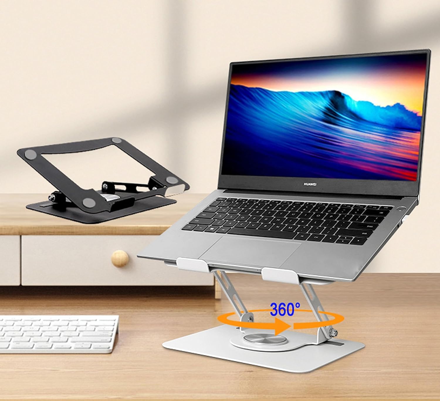 Uncaged Ergonomics Swivel Adjustable Laptop Stand for Desk