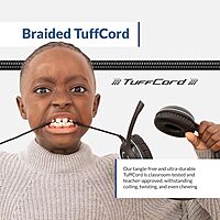 Cyber Acoustics 3.5mm Stereo Headset (AC-5002) with Noise Canceling Microphone for PCs, Tablets, and Cell Phones in The Classroom or Home Unit