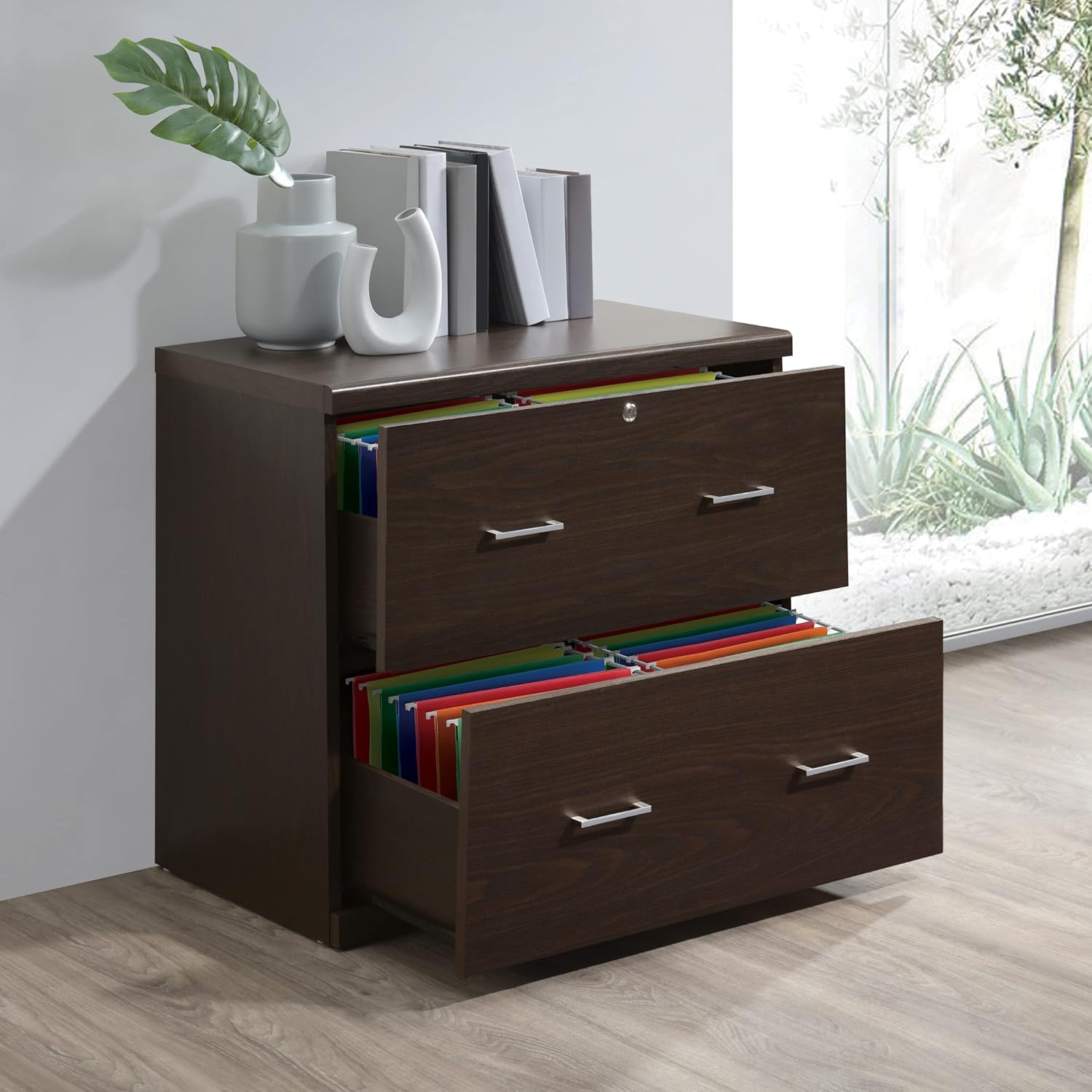 Office Star Alpine 2-Drawer Lateral File Cabinet with Lockdowel Fastening System
