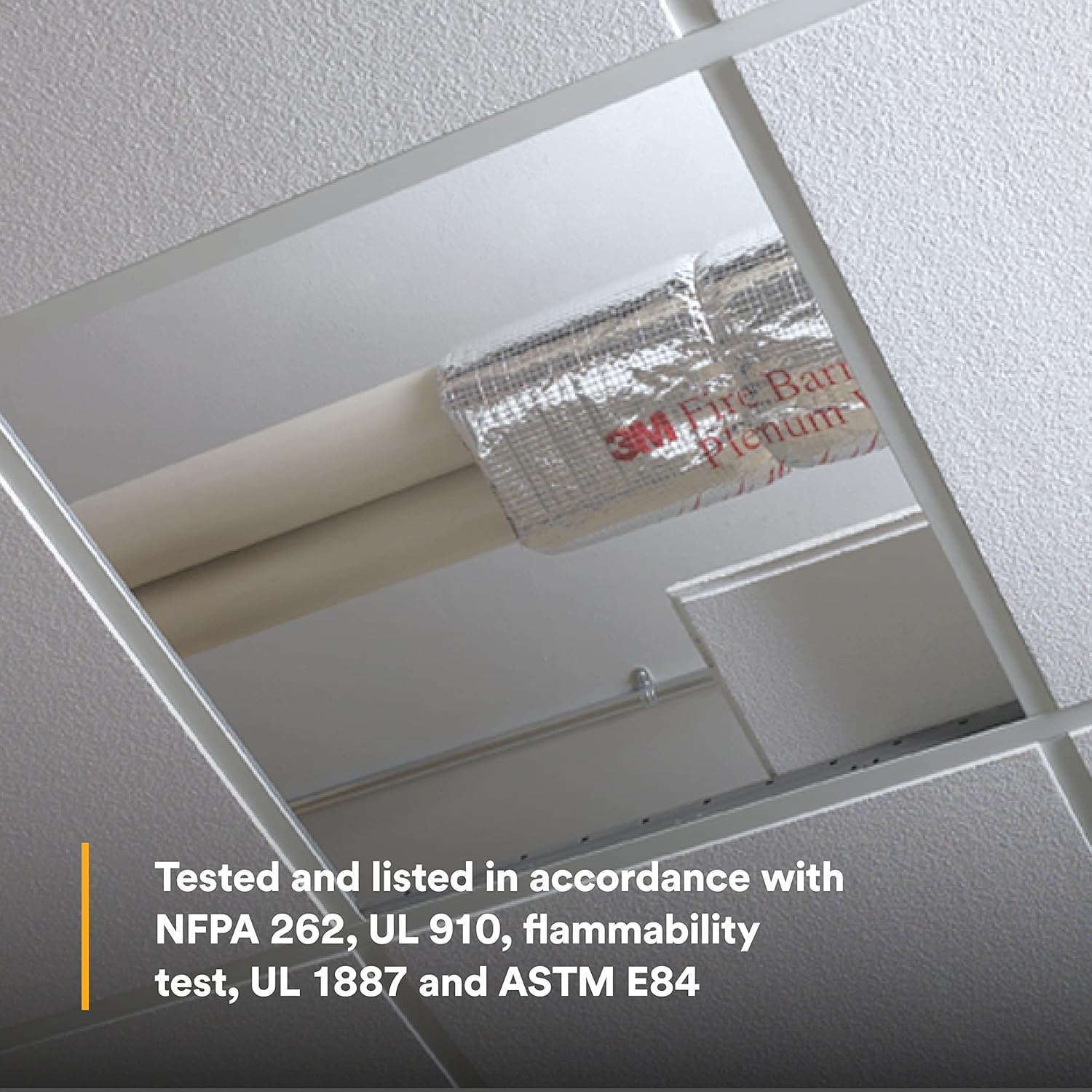 3M Fire Barrier Plenum Wrap 5A+, Inorganic Fiber Blanket With Encapsulated Scrim-Reinforced Foil, 1/2 in x 24 in x 50 ft