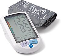 Medline Advanced Automatic Blood Pressure Monitor, Adult Upper Arm Cuff, Digital LCD Display, Stores Up To 90 Readings, Carrying Case and Batteries Included