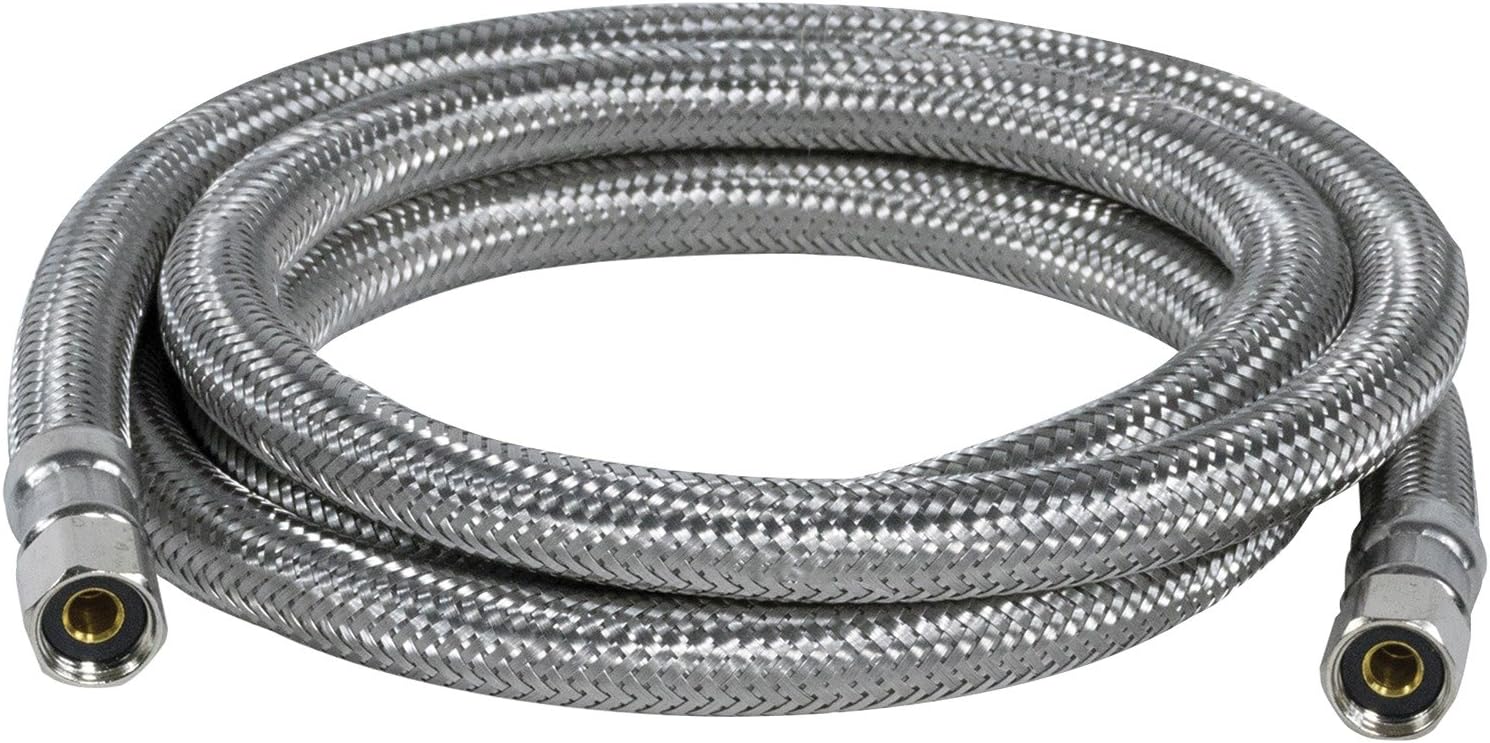 Certified Appliance Accessories Ice Maker Water Line, 5 Feet, PVC Core with Premium Braided Stainless Steel