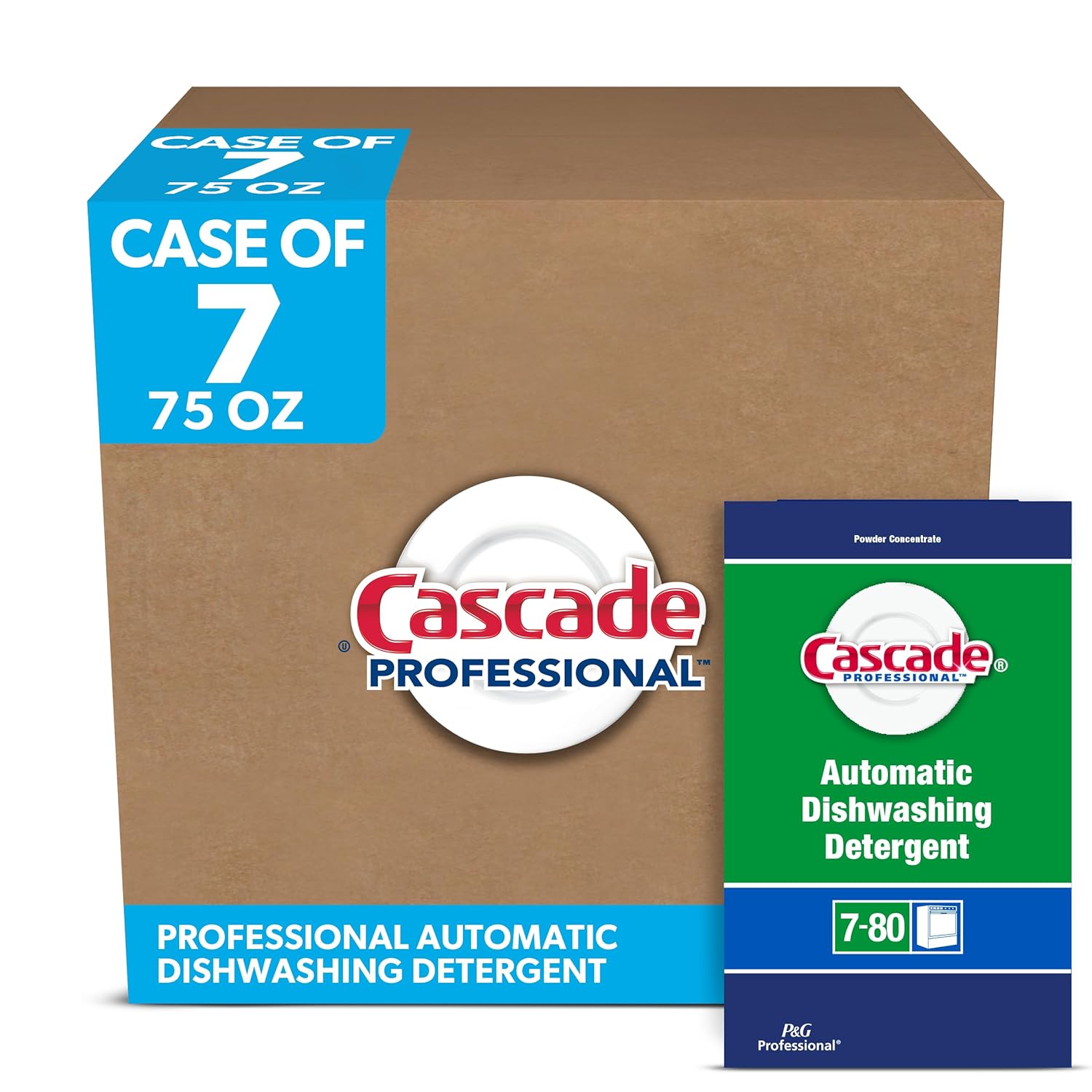 Cascade Professional Automatic Dishwasher Detergent Powder, Fresh Scent, 75 oz Box, 7/Carton