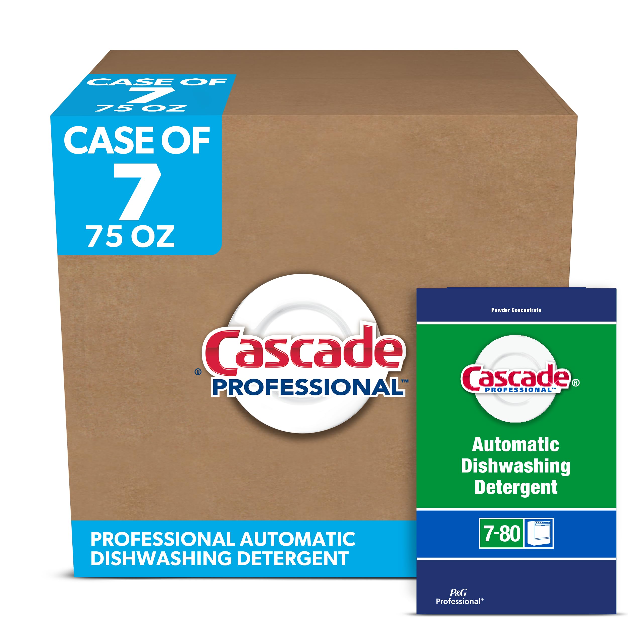 Cascade Professional Automatic Dishwasher Detergent Powder, Fresh Scent, 75 oz Box, 7/Carton