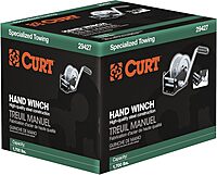CURT 29427 Manual Hand Crank Boat Trailer Winch, 1,700 lbs Capacity, 8-Inch Handle, 5.1:1 Gear Ratio