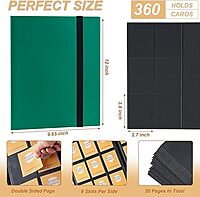 GREEN 9-POCKET BINDER