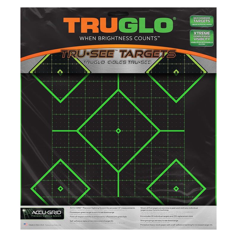 TRUGLO TRU-SEE 5-Diamond Splatter Targets - Fluorescent Self-Adhesive