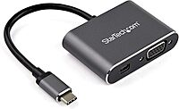 StarTech.com USB C Multiport Video Adapter - USB-C to 4K 60Hz Mini DisplayPort 1.2 or 1080p VGA Monitor Adapter