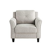LIFESTYLE SOLUTIONS Hanson Microfiber Chair With Curved Arms