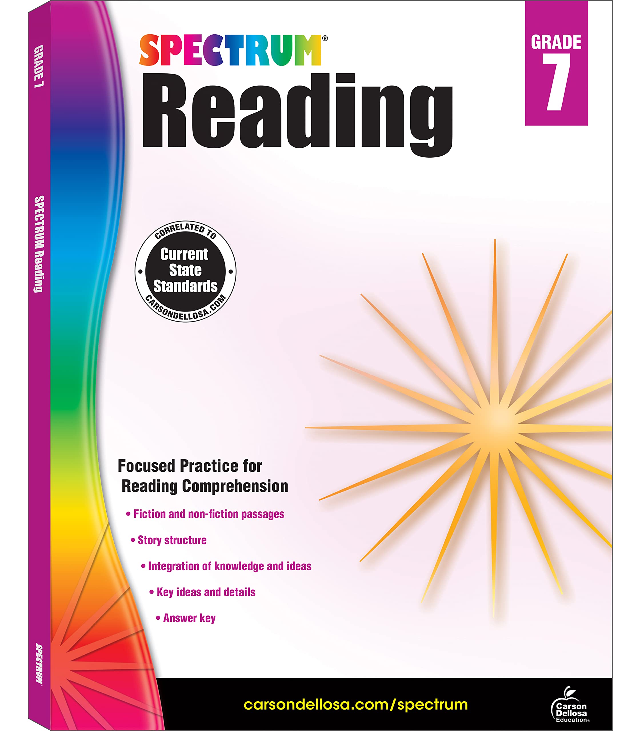 Spectrum Reading Comprehension Grade 7, Ages 12 to 13, 7th Grade Reading Comprehension Workbooks Covering Nonfiction