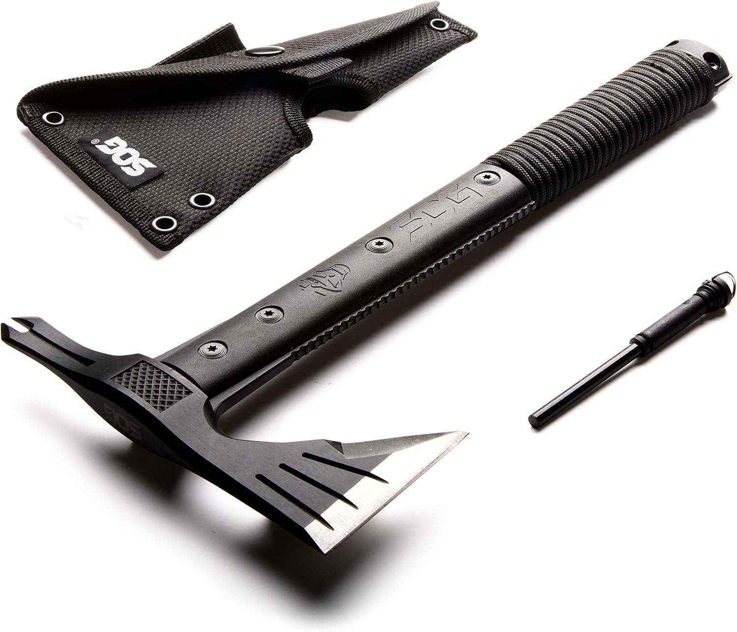 SOG Survival Hawk - Specialty Outdoor Tactical Hatchet, Fire Starter, Nail Puller & Folding Saw - Wood Saw, Hand Saw